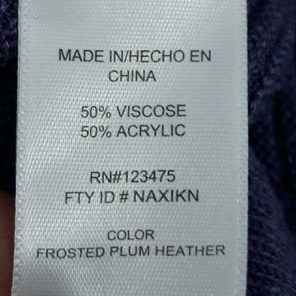 Adrienne Vittadini Knit Cowl Neck Tunic Mini Sweater Dress Purple‎ Non Itch Sz M - Picture 10 of 12